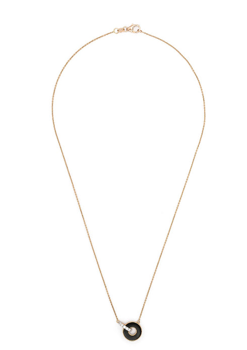 18kt rose gold Promesse onyx necklace